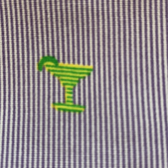 JACHS Purple & White Striped Shirt w/ Green Martini Glasses, XL - Picture 8 of 10